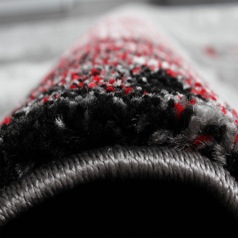 Designer Rug Canvas Artful Design - Mottled Grey Red Cream