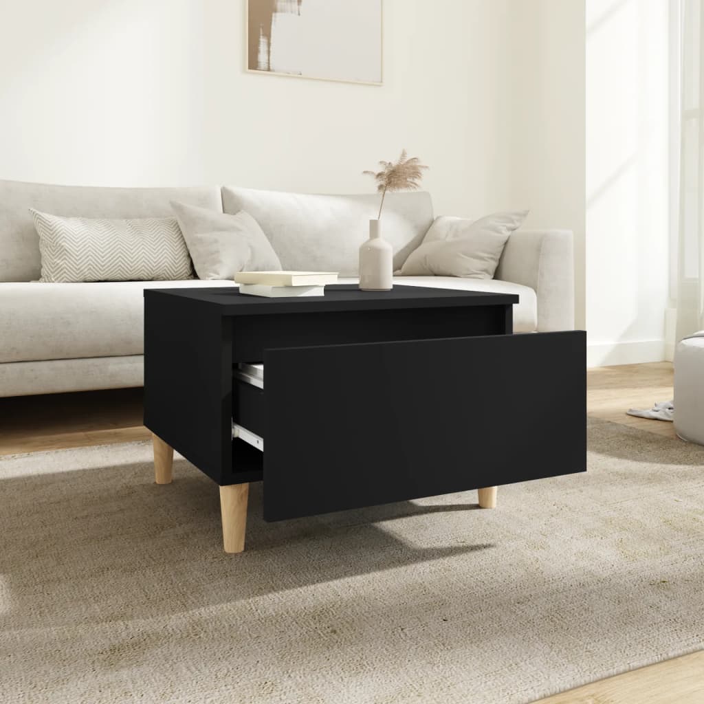 NNEVL Side Table Black 50x46x35 cm Engineered Wood