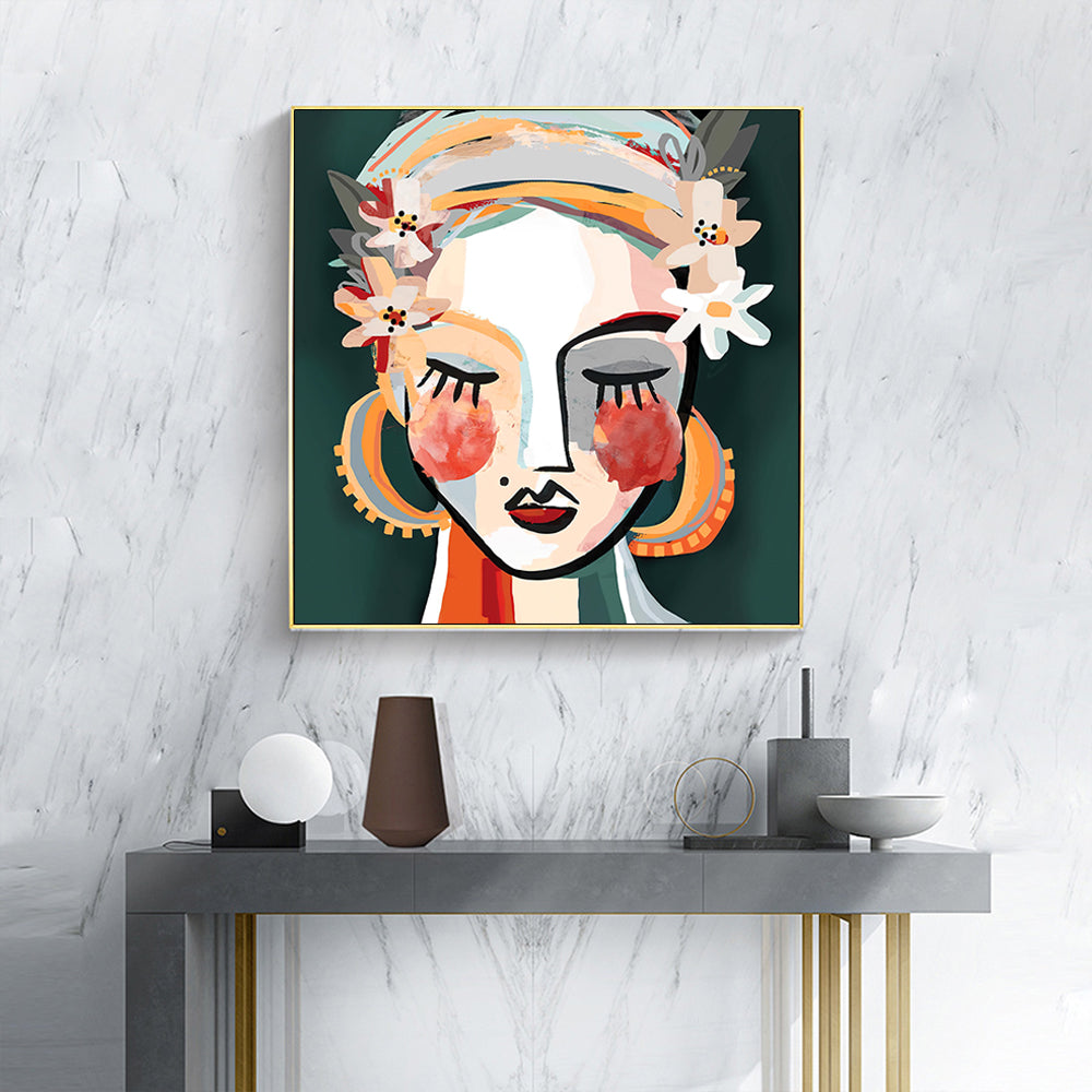 NNEDSZ Wall Art 40cmx40cm Sophie II Gold Frame Canvas
